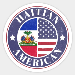 Proud Haitian-American Badge - Haiti Flag Sticker